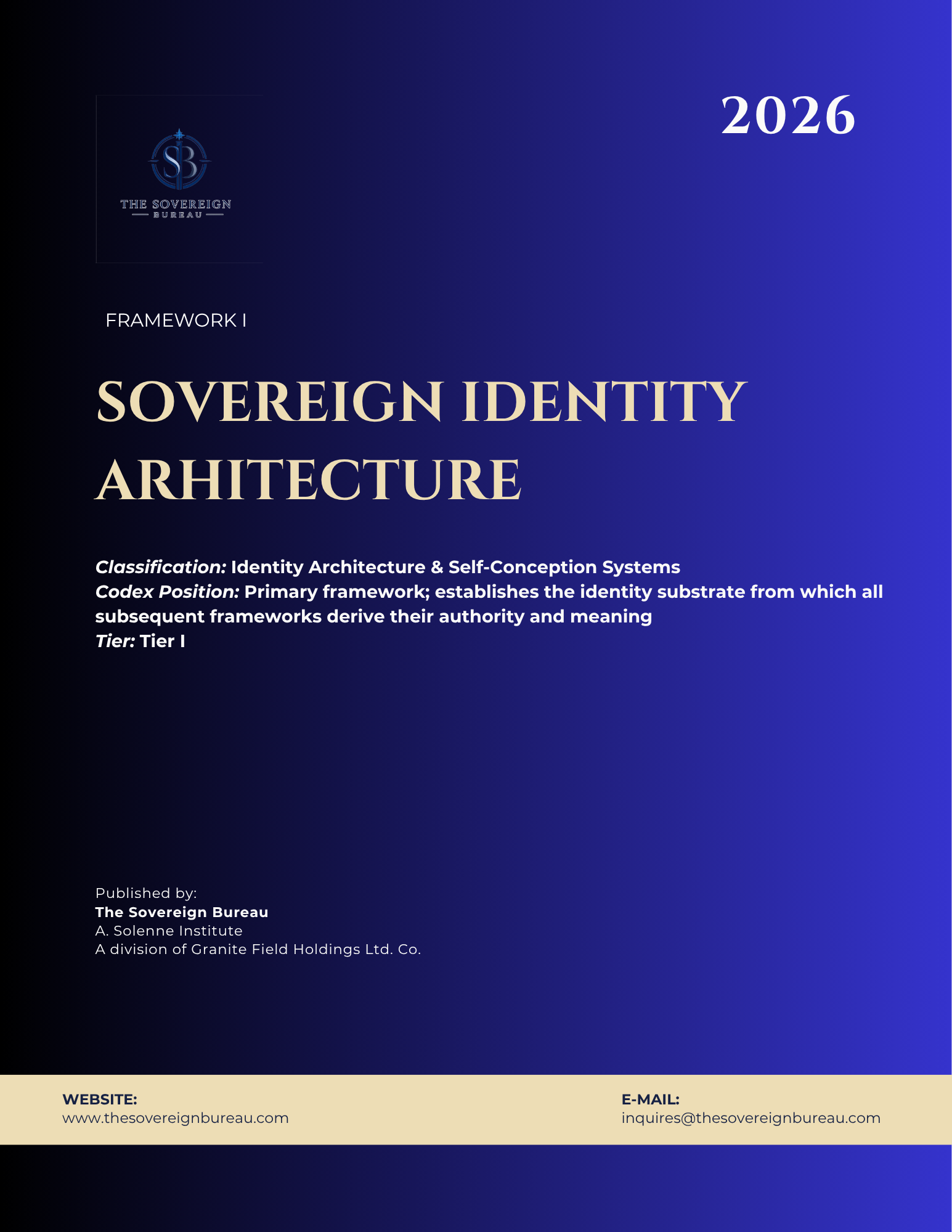 Sovereign Identity Architecture - Codex No. 001