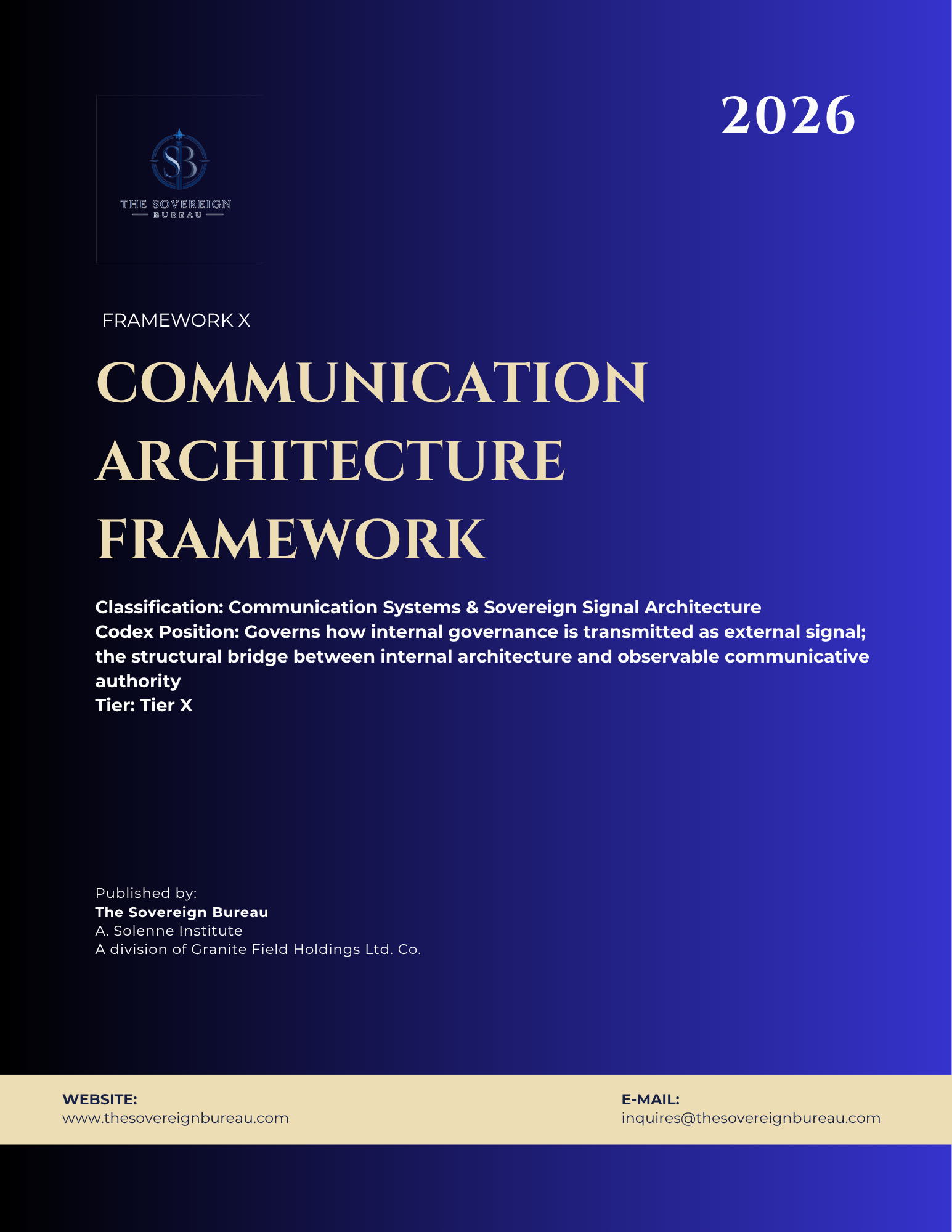 Communication Architecture Framework - Codex No. 010